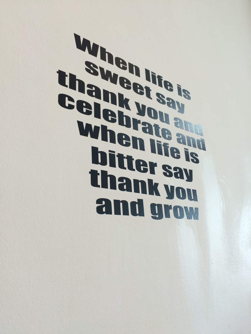 At breakfast. Great mantra for learning Thai.